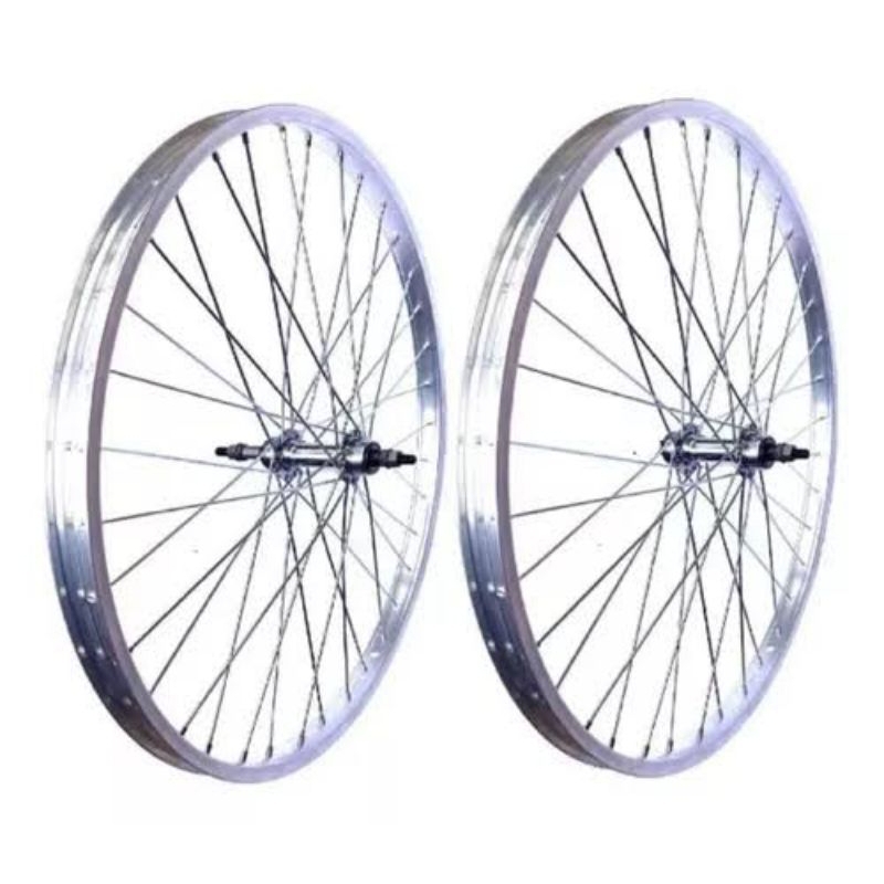 PAR DE RODAS ALINHADAS PARA BICICLETA ARO 20