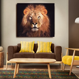 Quadro Leão extra grande, foto em alta resolução, impressão tela acetinada