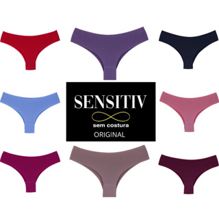kit com 10 calcinhas tanga sensitiv sem costura corte laser original