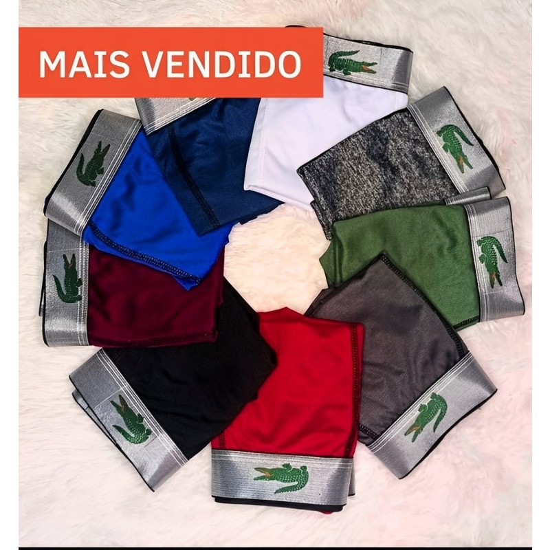 Kit com 5 Cuecas Boxer Adulto Microfibra Cueca com Forro