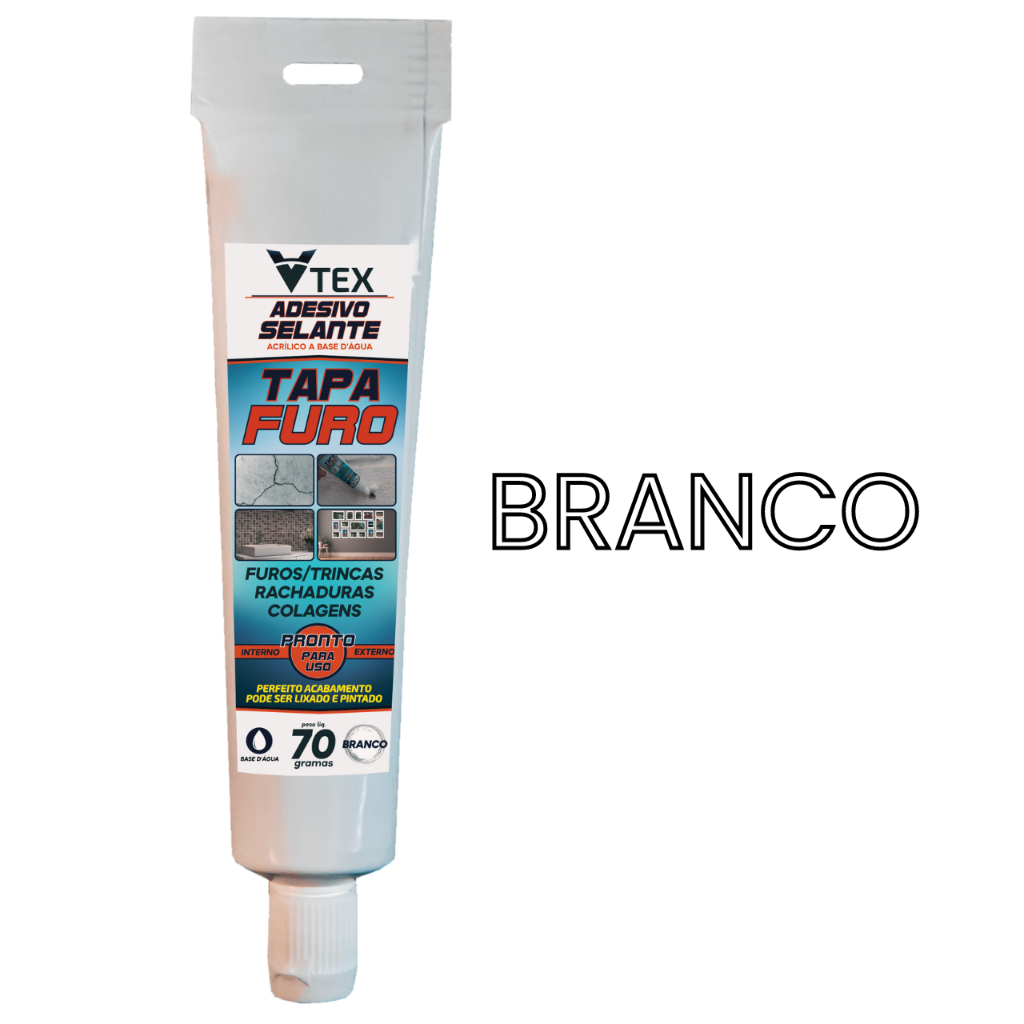 Tapa Furo Trinca Buraco Parede Fácil E Rápido Branco 70gr