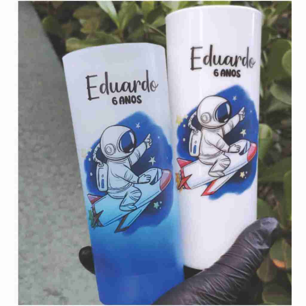 Copo Long Drink Personalizado Astronauta, menino da lua, espaço, Festa ...