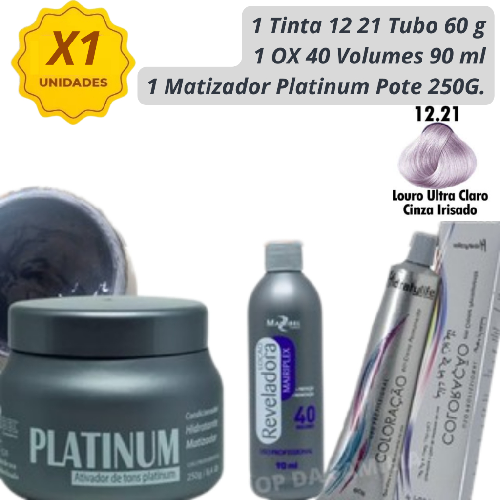Cabelo Platinado Cinza em Casa | Conjunto Completo com Tinta, Ox e ...