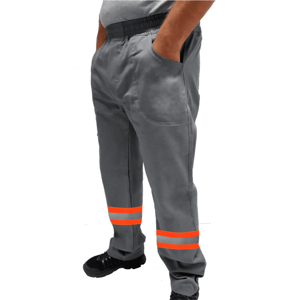Calça de Uniforme Segurança Brim Profissional Reforçada Com Faixa ...