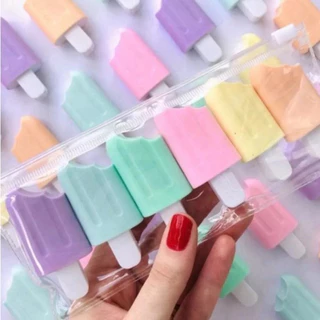 Caneta Marca Texto Mini Picolé Sorvete 6 cores Papelaria/Escola/Escritório
