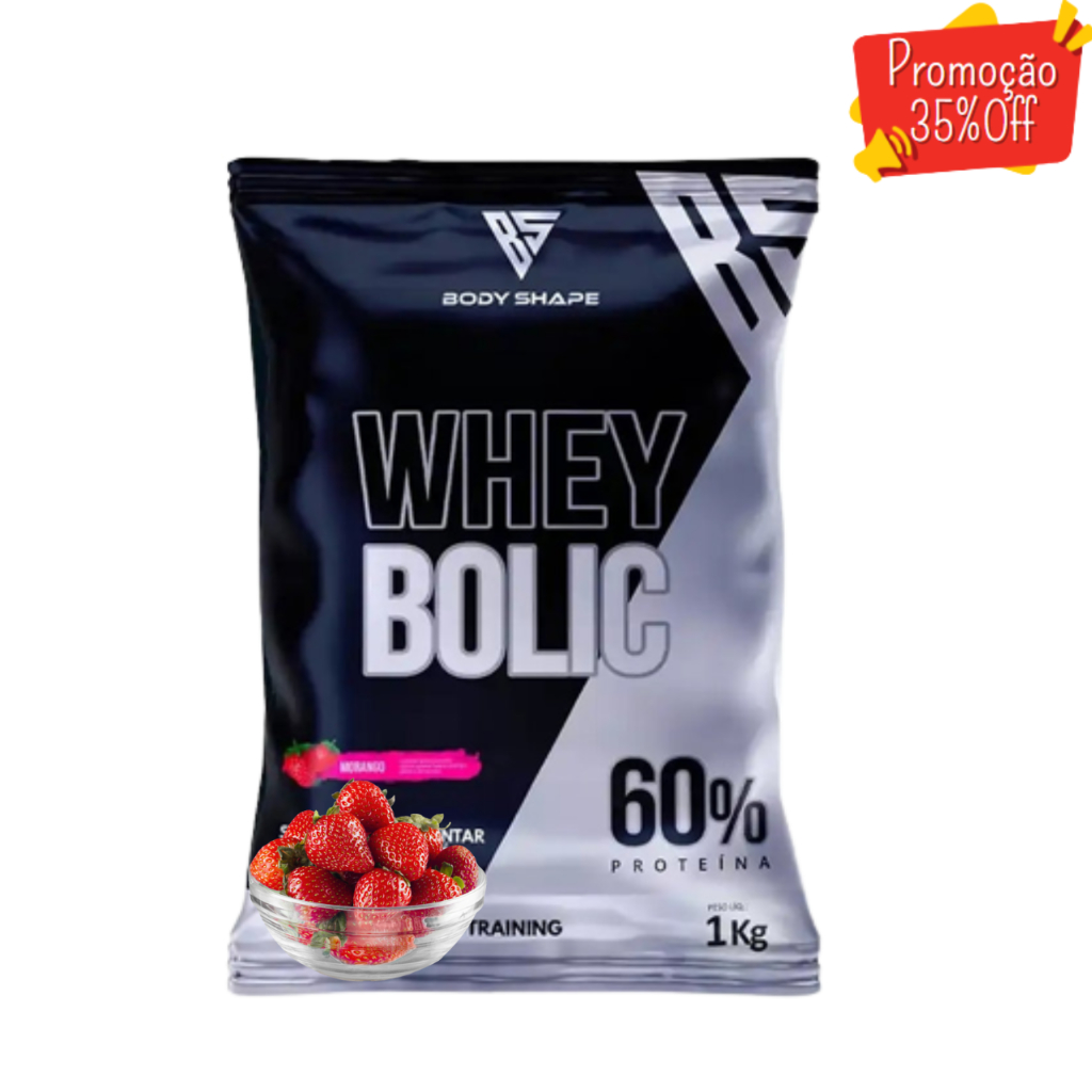 whey Protein Bolic 1.0kg Concentrado Isolado Morango