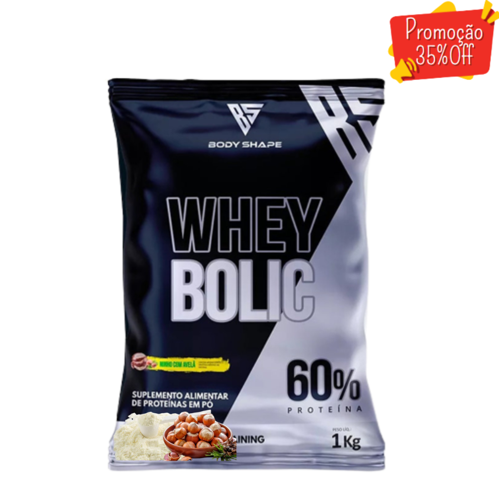 whey Protein Bolic 1.0kg Concentrado Isolado Ninho C/ Avelã