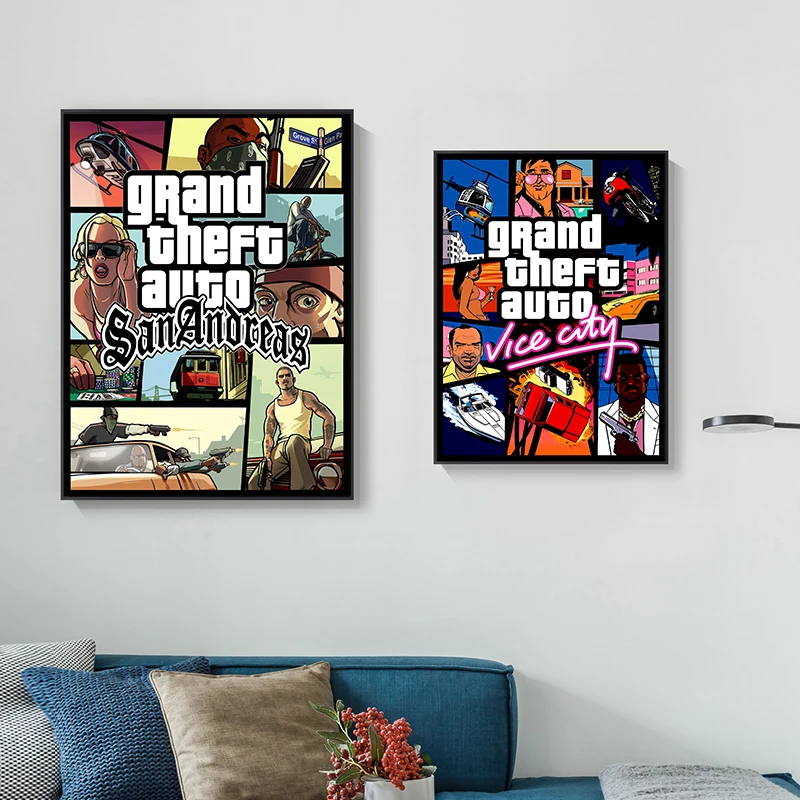 Quadro decorativo A4 GTA: San Andreas, game, gamer, jogos