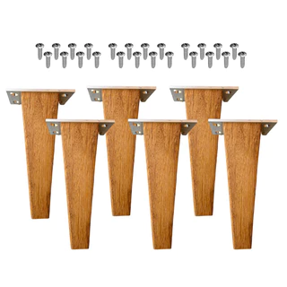 pé trapezio Rústico Madeira Angelim 6 Un 20cm Reforçado Para 300kg Madeira - rústica - Kit - reforçado - rústico - torneado - maciça - móveis - rack - armário - sofá - puff - berço - mesa - estante