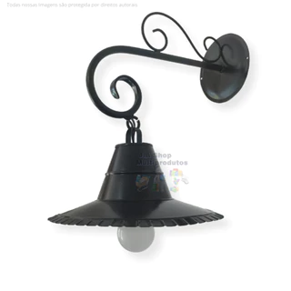Luminária Arandela Colonial Externa de Parede Chapéu Chinês Industrial Retro Para Churrasqueira Garagem Jardim