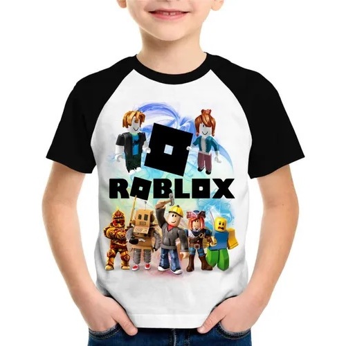 Camiseta Roblox Para Crianças De Verão Feminina Casual Streetwear