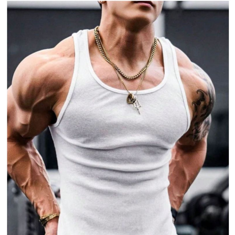 Regata Canelada Americana Branca Preta Justa Estilo Hip Hop Gringa Academia