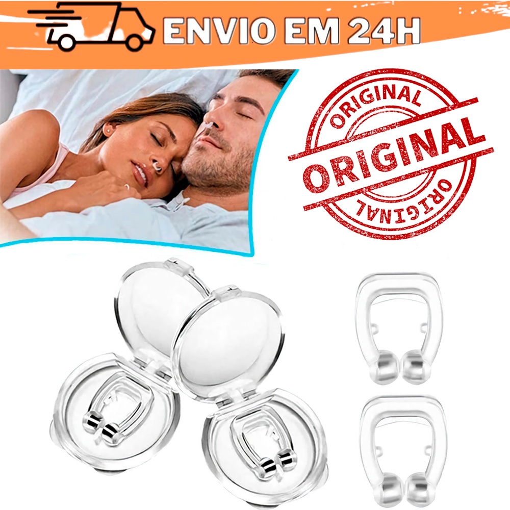 Kit 02 Clipe Nasal Dispositivo Anti Ronco Magnético - Dilatador de Nariz