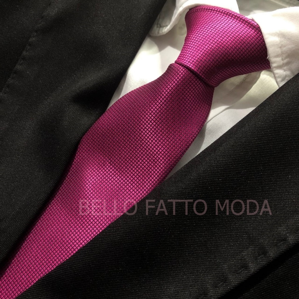 Gravata Fúcsia Berinjela Importada Texturizada Casamento Festividades