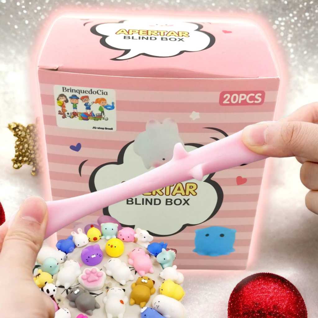 20Pçs Com Caixa Squishy Mochi Bichinho Criaturas luminoso aquáticas normal misturado Macio De Apertar TPR Silicone