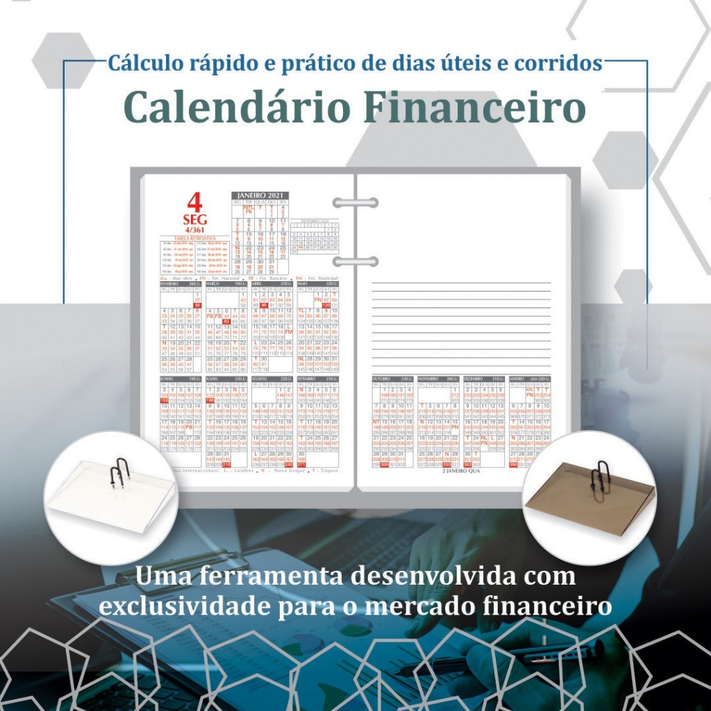 Refil Calendário Financeiro Redoma 2024 + Suporte Mod.360 | Shopee Brasil
