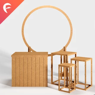 Kit Trio De Mesa Cubo Com painel Arco E Mesa