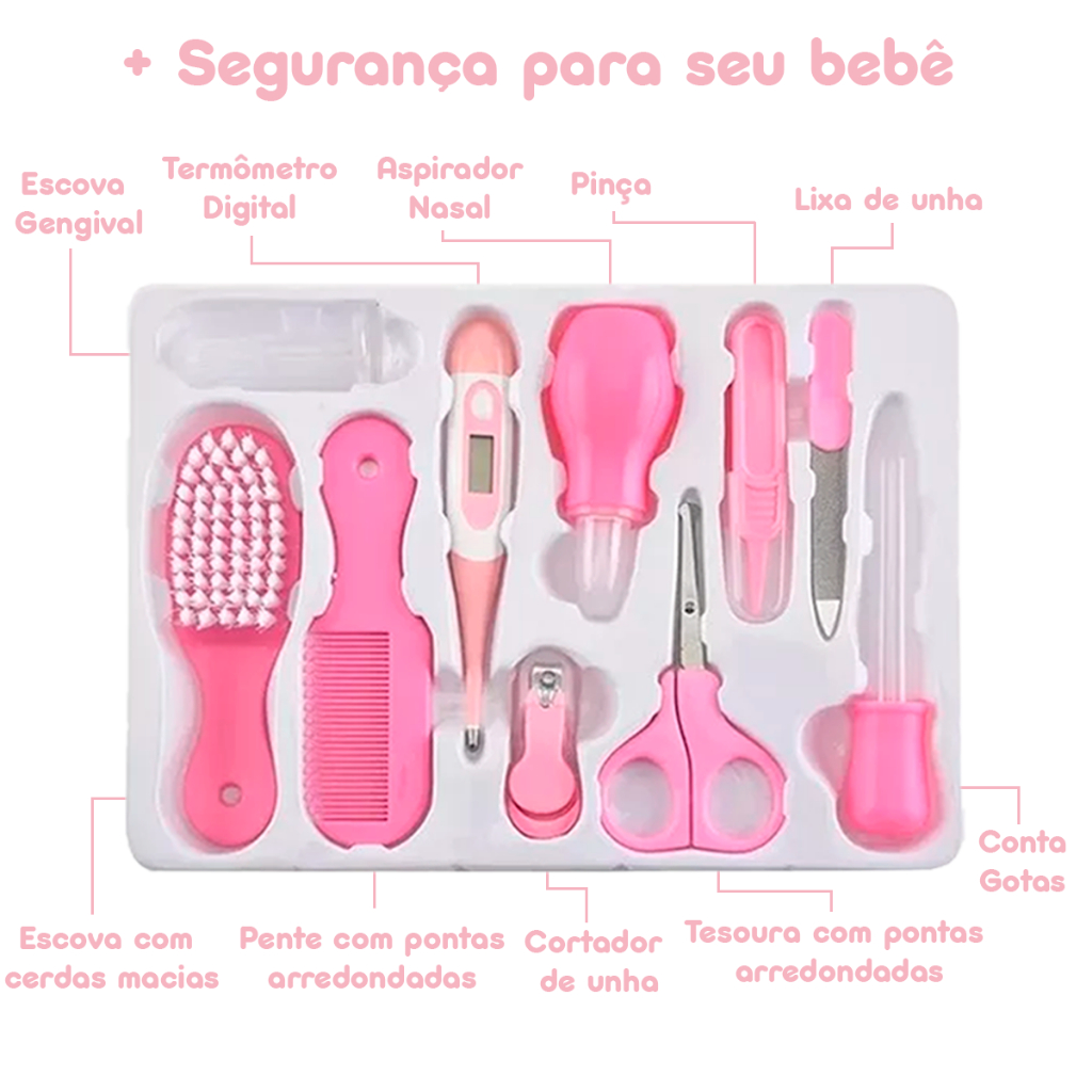 Kit Cuidados Higiene do Bebê Meus Primeiros Cuidados Toki Baby