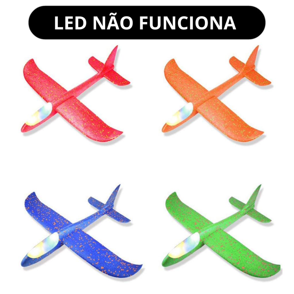 Avião De Brinquedo Planador Com Luz De Isopor Voa De Verdade