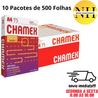 Caixa 10 Resmas Chamex/Report A4 5000folhas Papel Sulfite