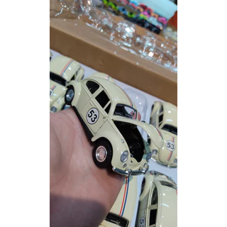 Miniatura Fusca Herbie 53 Abrem as Portas e Capô Carrinho de Coleção