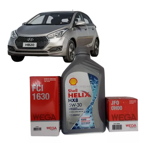 Kit Troca Óleo * Shell 5w30 API SP 100% Sintético Hb20 1.0 2013 2014 ...