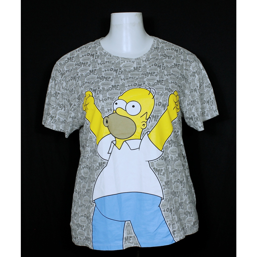 Camiseta Homer Simpsons Cinza Canda Unissex Veste G Ref 1519 Brechó Shopee Brasil 6345