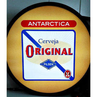 Luminoso Cerveja Placa De Led Luminária Abajur Bar Luz cantinho do churrasco bebida redondo mdf 22cm