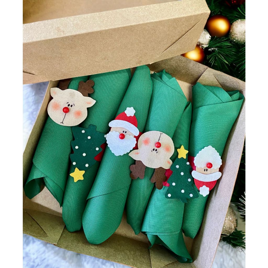 Mesa Posta Estampa Natal - 10 Porta Copos Porta Talheres Porta Guardanapo