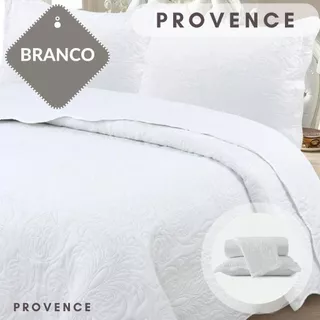 Kit Colcha Bouti Cobre leito Casal King Provence Bouti Bordado Ultrassónico Dupla Face 03 peças