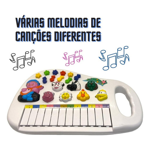 Teclado Piano Infantil Musical Bichinhos Fazendinha Sol - Ri Happy