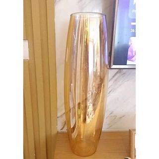 Vaso Picasso boleado de vidro 54cm espetacular âmbar