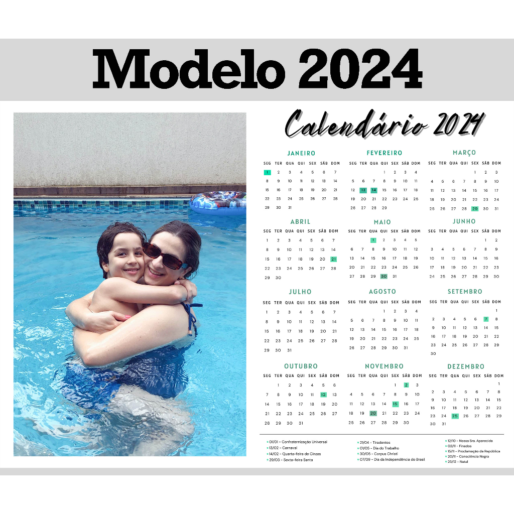 Modelo de calendário 2024
