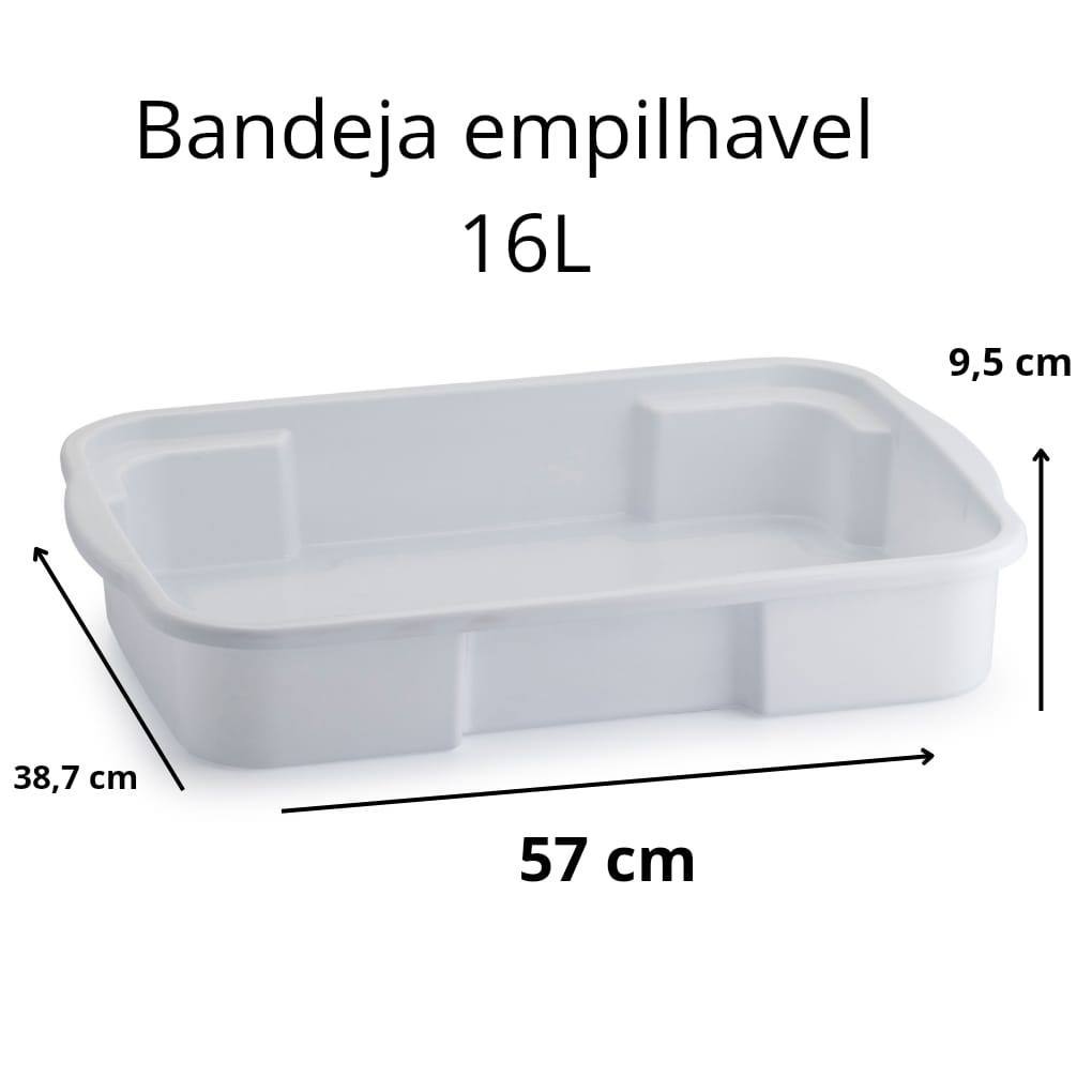 Bandeja Plástica Empilhável 16 Litros Para Alimentos