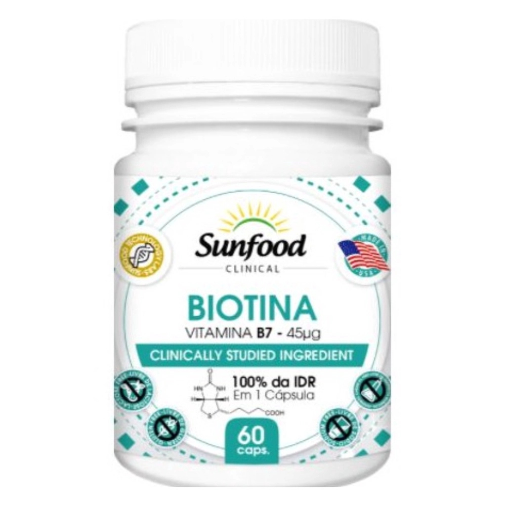 Biotina 60 Cápsulas - Sunfood Clinical | Shopee Brasil