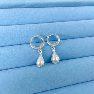 Mini Argola Pérola Gota - Brinco Banhado a Prata