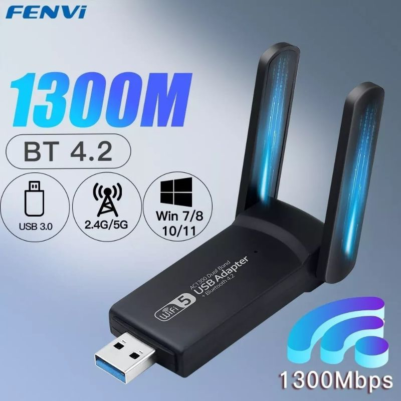 Adaptador receptor transmissor wifi 6 usb 3.0 1800 mbps 2.4g e 5g