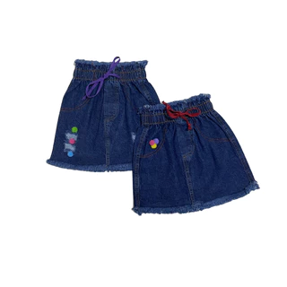 Saia Jeans Infantil Kit 2 Saias Feminino Menina Moda Blogueirinha