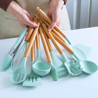 KIT de Utensílios Para Cozinha em Silicone 12 Peças