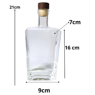 1 Garrafa porta Bebidas de Vidro Importada Grandeur Luxo 750ml Com Tampa Premium e Lacre