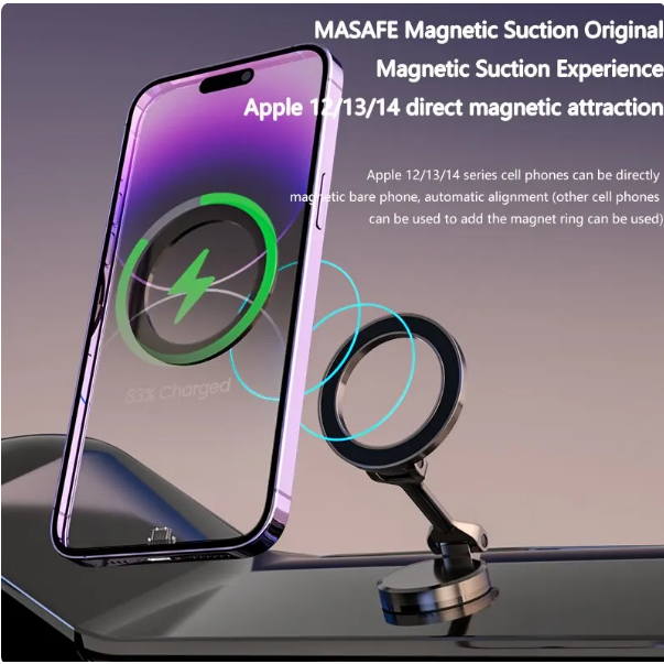 MagSafe Navegação Celular Suporte de Carro, Atração Magnética, Adequado  para iPhone 15, 14, 13, 12 Pro Max, 18 Ímã Forte