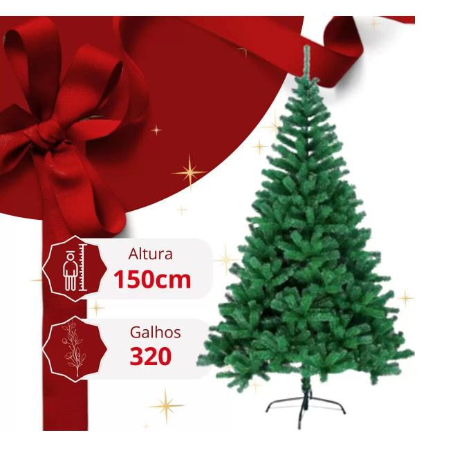 Árvore De Natal 1,50m 1,80mm 2,10m Grande com 320 Galhos luxo Pinheiro De Natal verde
