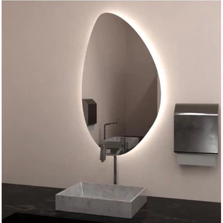 Espelho De Parede Com Led Orgânico Abstrato Moderno Decortivo 60x50