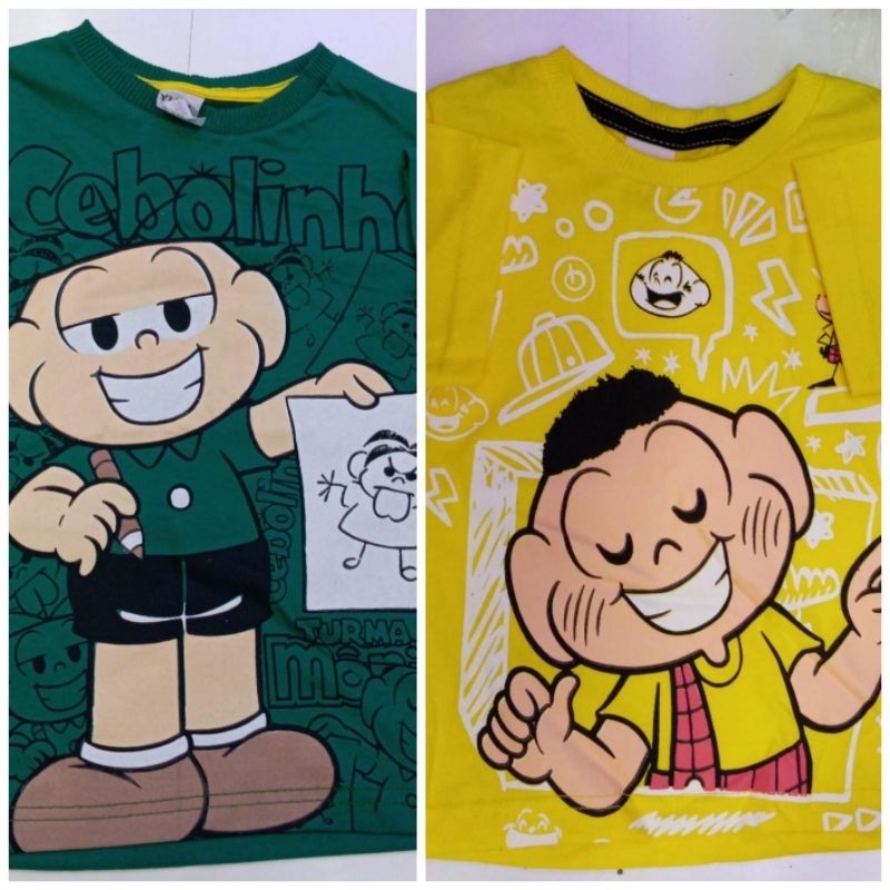 Camiseta Cebolinha CascÃo Turma Da MÔnica 100algodão Infantil Manga Curta Shopee Brasil 6288