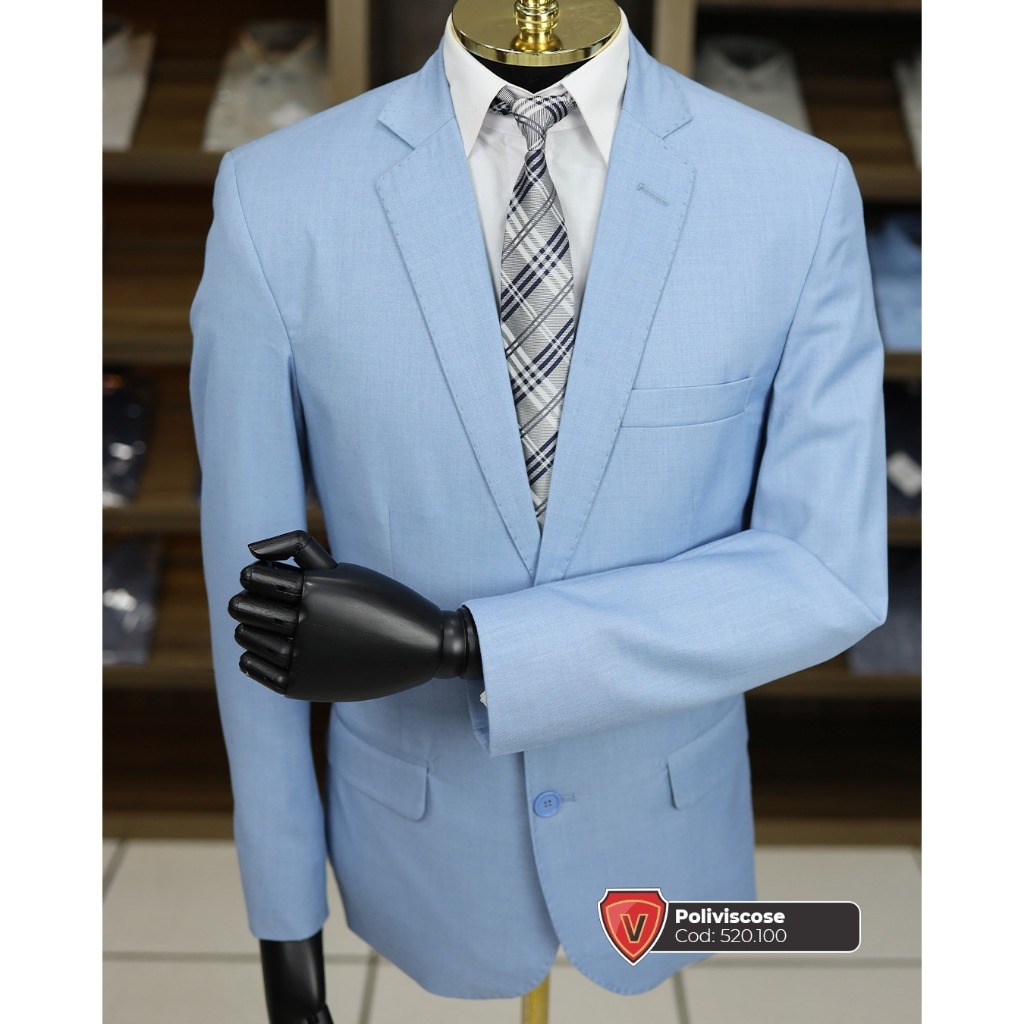 Blazer Masculino P&L Mistura De Lã - Azul Marinho Tamanho 58