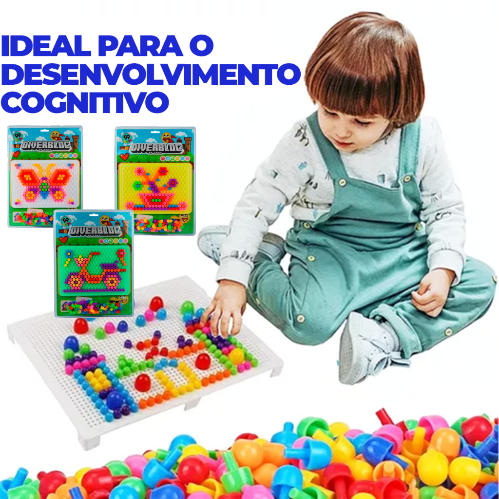 Brinquedo Educativo Infantil Blocos De Montar Diverbloc Desenvolvimento ...