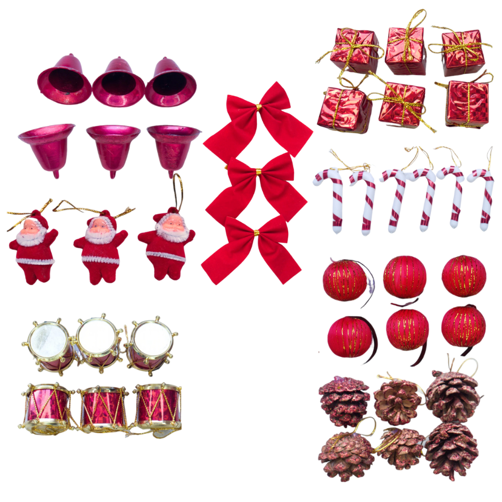 Kit Enfeites Natalinos 42 Peças Arvore De Natal Decoração | Shopee Brasil