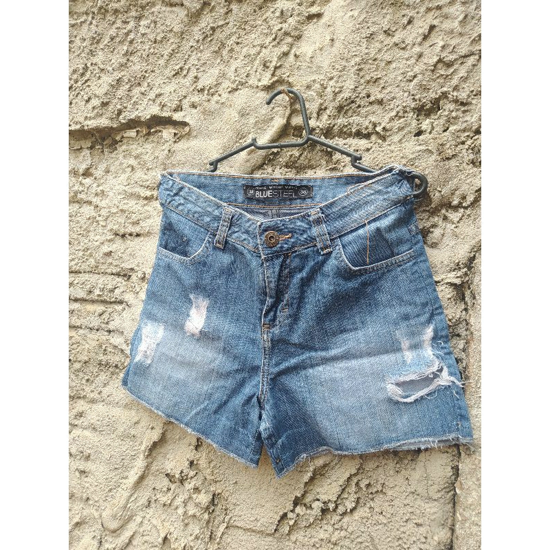 Shorts jeans feminino blue hot sale steel