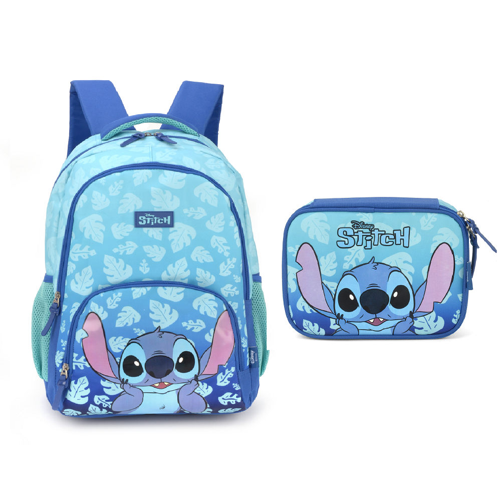 Mochila Escolar Feminina Stitch Azul