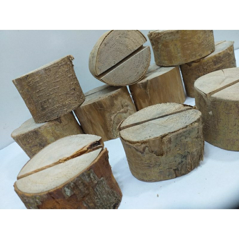 Porta Cartão Menu Mesa de Casamento Suporte Madeira Rústica